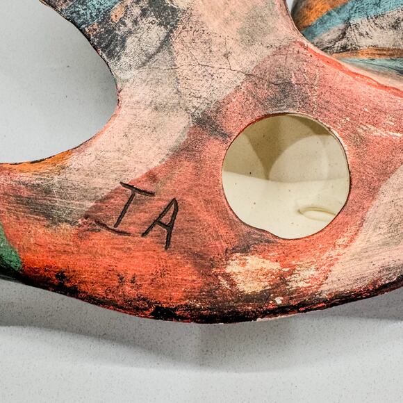 Vintage Hand Painted Flying Pheasant Chalkware Wall Art w/ Drip Glaze Finish - Picture 8 of 8